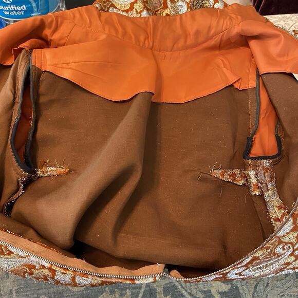 Vintage 60s Romantica Victor Costa Metallic Brocade Paisley Mini Shift Dress - Picture 7 of 11